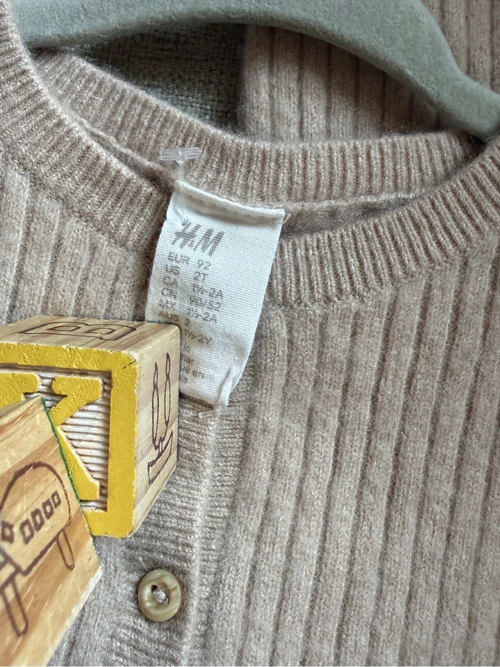 Cashmere Ribbed Button-Front One-Piece - 2T - Picture 4 of 5
